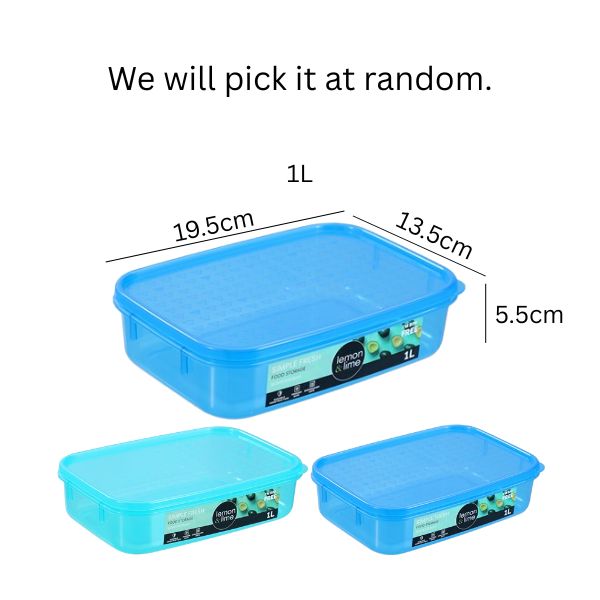 SIMPLE FRESH FOOD CONTAINER 1L 19.5X13.5X5.5CM 2 ASSTD image 0