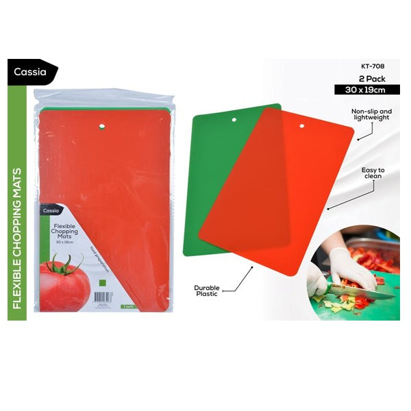 2pce Flexible Chopping Mats 19x30cm image 0
