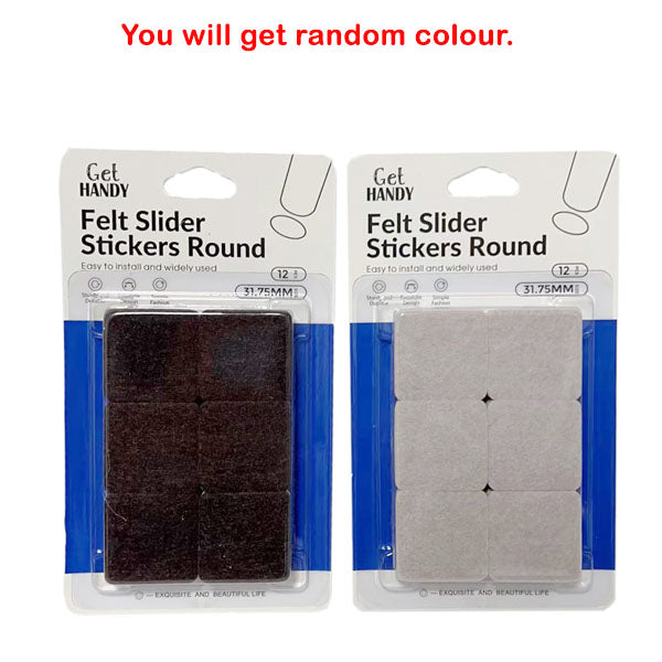 Felt Slider Stickers Square 5mm thick - 31.75mm 12pc image 0
