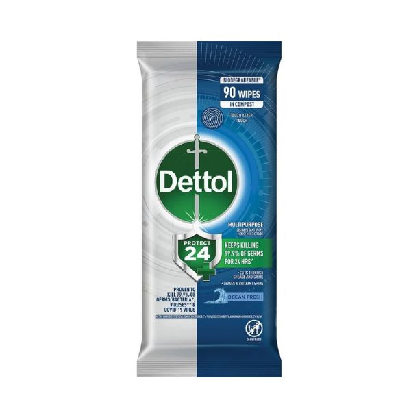 DETTOL PK90 MULTIPURPOSE DISINFECTANT WIPES OCEAN FRESH image 0