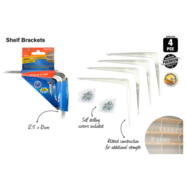 4pce Bracket Shelf Support -10x12.5cm image 0