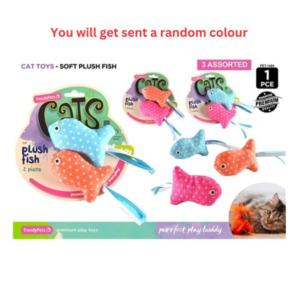 Soft Plush Fish Cat Toy 2pc set image 0