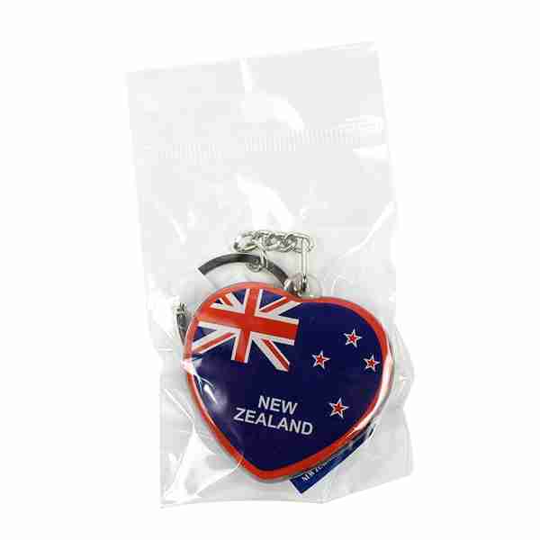 Souvenir KeyRing - Acrylic Heart NZ Flag image 0