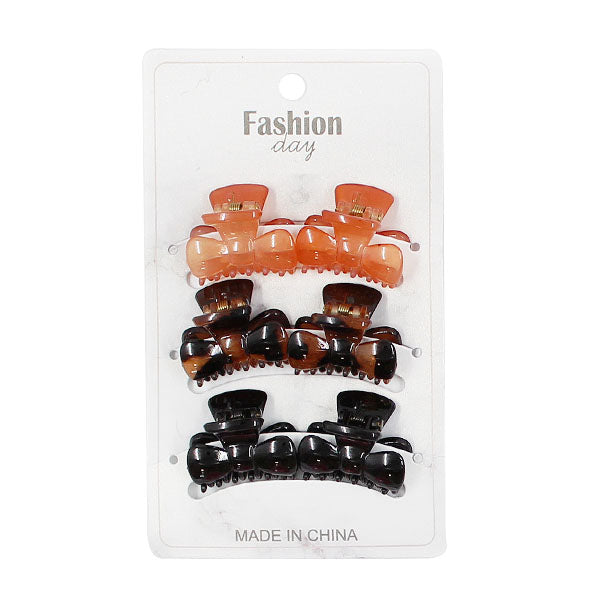 Hair Clips - 6pc Dark Brown Mix image 0