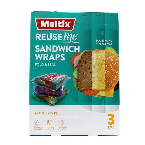 MULTIX PK3 SANDWICH WRAPS REUSE ME FOLD & SEAL image 0