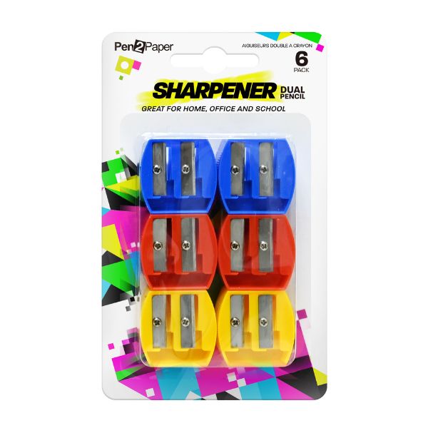 Pencil Sharpeners Dual Hole 6pk image 0