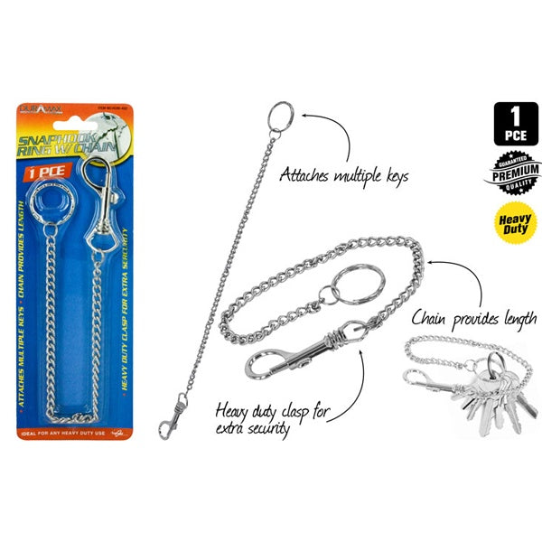 1pce Snaphook Keyring-W/Chain image 0