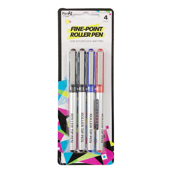 Pens Roller Tip Mixed 4pk image 0