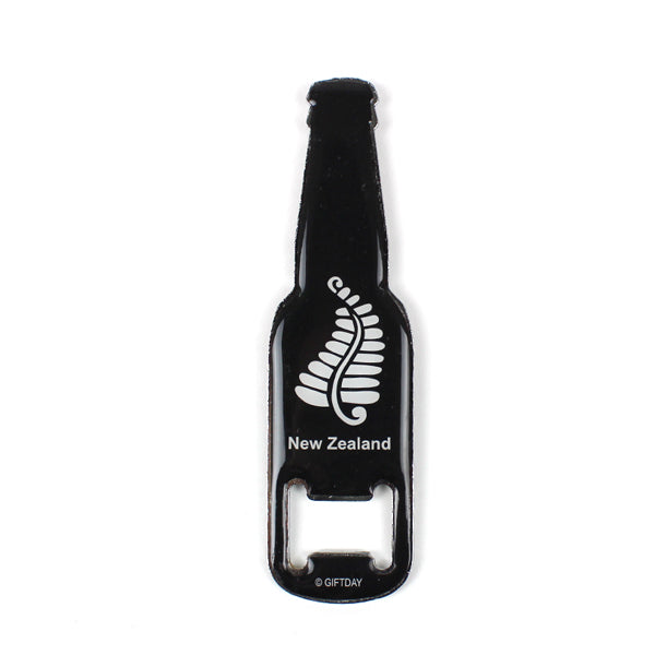 Souvenir Bottle Opener - Black with Silver Fern image 0