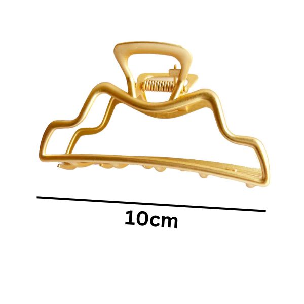 Hair Clip Metal Matt Gold - Open Shape image 0
