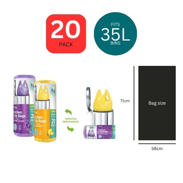 20pce Scented Tidy Bags w/handles 58x71cm 35L image 0