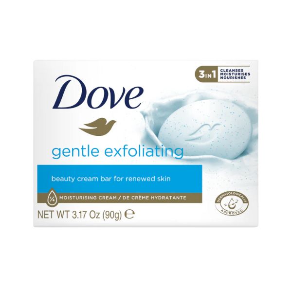 DOVE 90g BEAUTY CREAM SOAP BAR FOR RENEWED SKIN GENTLE EXFOLIATING 3 IN 1 image 0