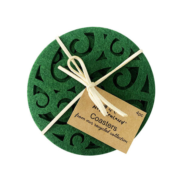 NZ RPET Felt Coasters Koru 4pc image 0