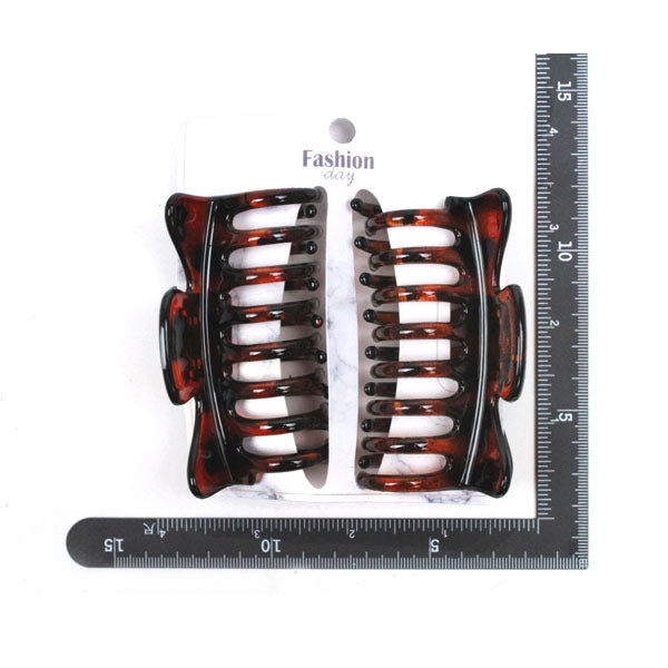 Hair Clip Large 2PC-Brown image 0