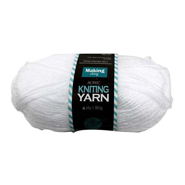 80G Acrylic Yarn(4-ply) - Solid Colour - White image 0