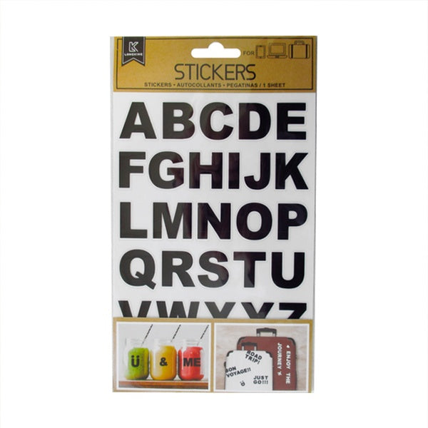 Stickers Labels Alphabet Black image 0