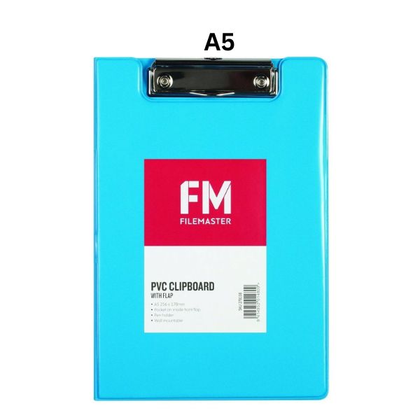 FM Clipboard PVC with flap A5 Ice Blue image 0