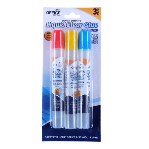 Glue Clear Liquid 50ml 3pk image 0