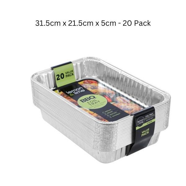 FOIL TRAY VALUE 20PK 31.5X21.5X5CM SHELF READY PDQ image 0