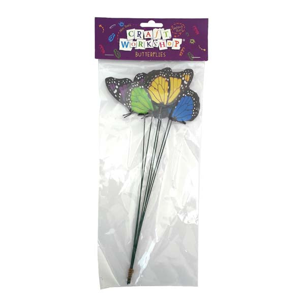 Craft Butterfly on Stick 6pc image 0