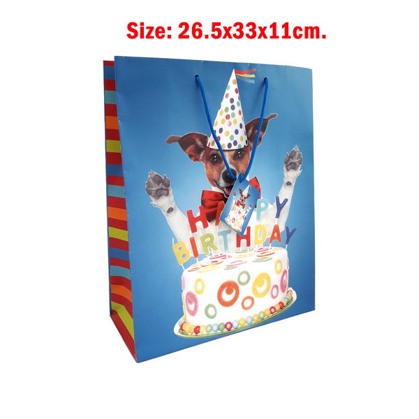 Gift Bag L HB'day Doggie 26x33x11cm image 0