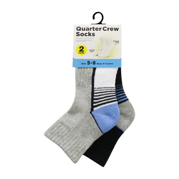 QUARTER CREW SOCK BOY 2PR 5-8 image 0