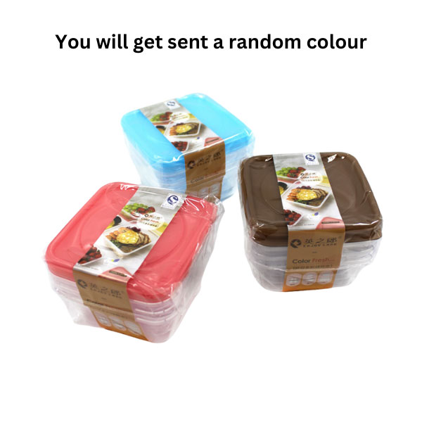 Plastic Conatiner w Lid 3pc Square image 0