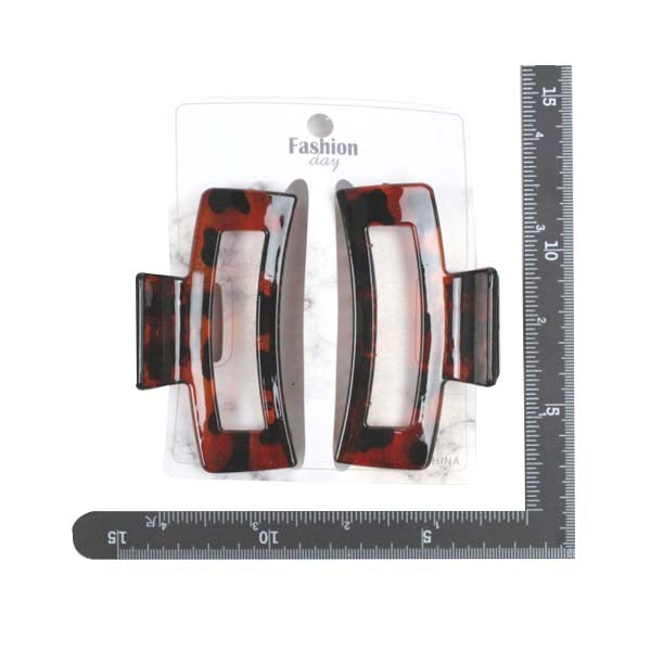 Hair Clip Large 2PC-Brown image 0