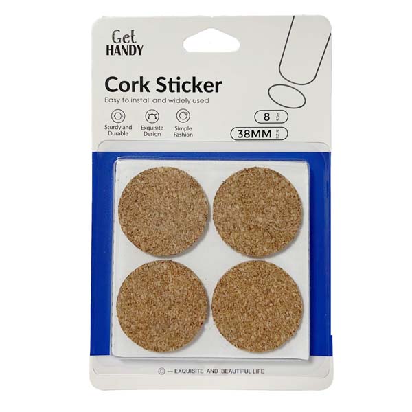 Cork Sticker 8pc Round Medium(38mm) image 0