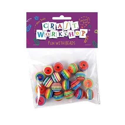 Craft Beads Resin Rainbow 12mm 20pc image 0