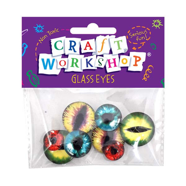 Craft Glass Coloured Eyes 8pc image 0