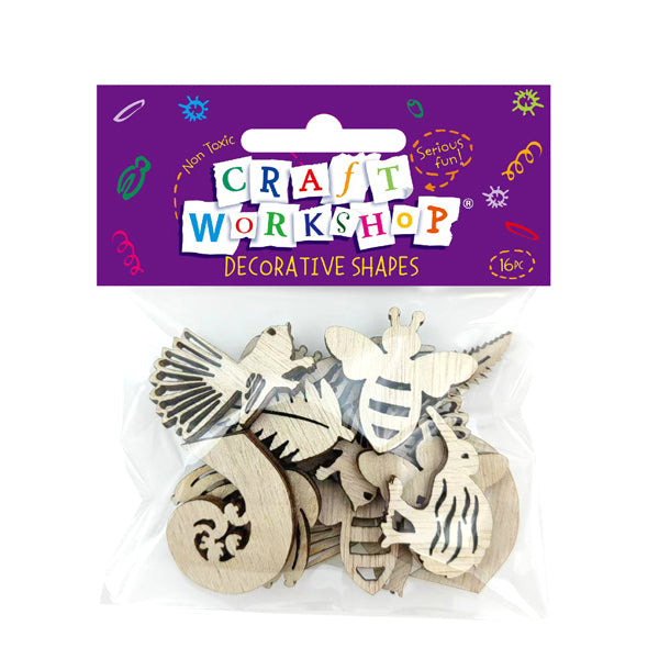 Craft Kiwiana Wood Shapes 32mm 16pc image 0