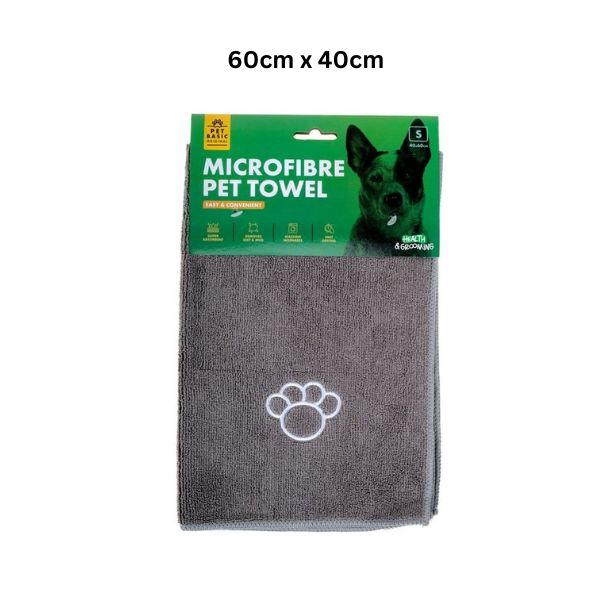 Microfibre Dog Towel Grey 60cm x 40cm image 0