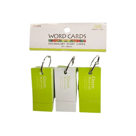 Max Brand Word Cards 30x65mm x 100 Sheet x 3's image 0
