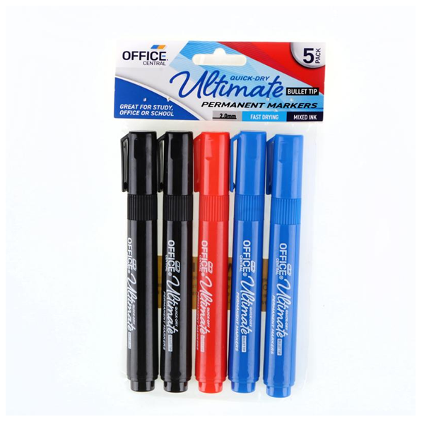 Markers Permanent (Black. Blue & Red) 5pk image 1
