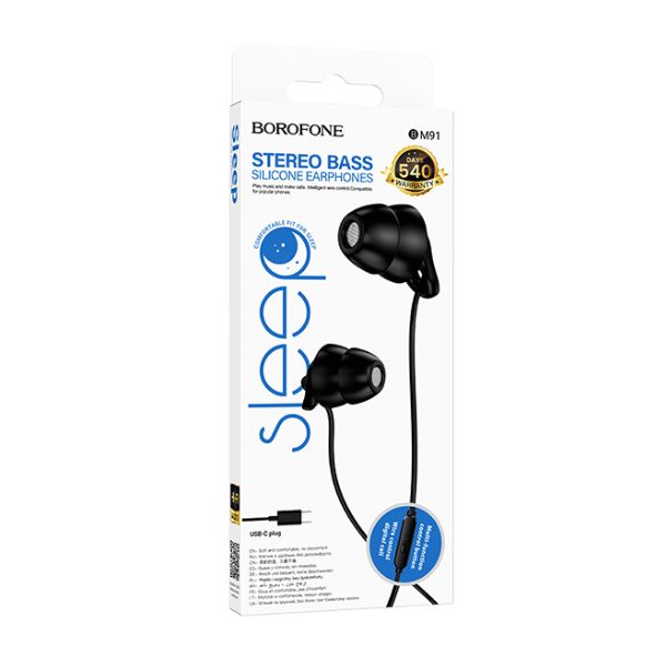 BM91 Type-C Cloud universal silicone earphones for sleeping with microphone Type-C image 0