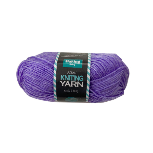 80G Acrylic Yarn(4-ply) – Solid Colour(Bright Lavender) image 0