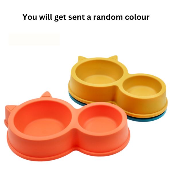 Plastic Cat Double Bowl image 0
