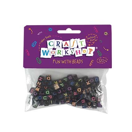 Craft Alphabet Bead Black 120pc 7mm image 0