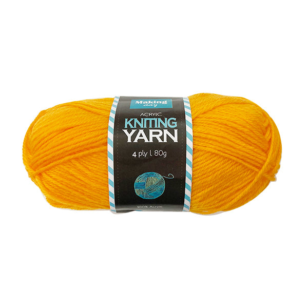 80G Acrylic Yarn(4-ply) - Solid Colour(Golden Bell) image 0