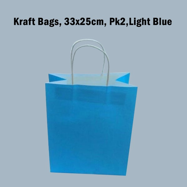 Kraft Bags 33x25cm Pk2Light Blue image 0