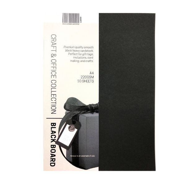 A4 Premium Black Laid 220gsm 10pk image 0