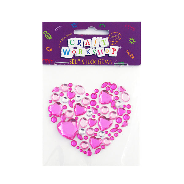 Craft Self Stick Gems Heart 80mm image 0