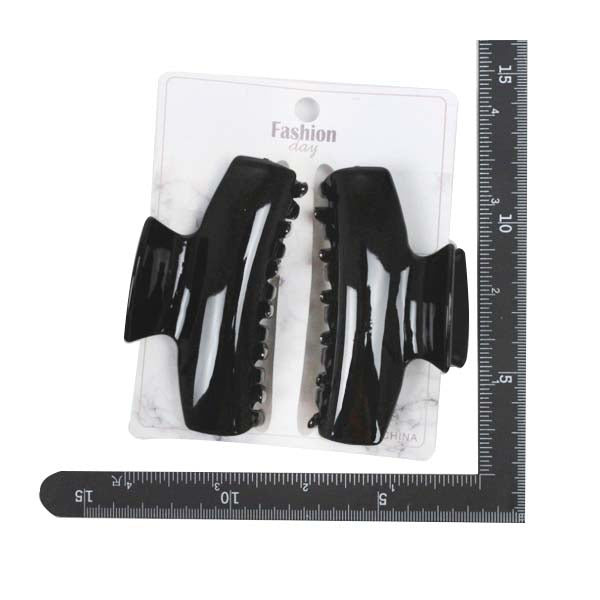 Hair Clip Large 2PC - Type E Black image 0