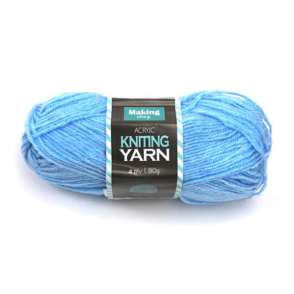 80G Acrylic Yarn(4-ply) – Solid Colour(Sky Blue) image 0