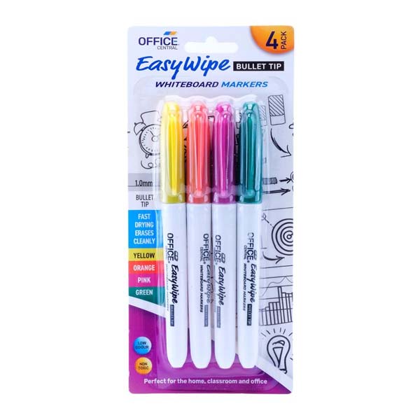 Markers Whiteboard Fine Tip (Coloured) 4pk image 0