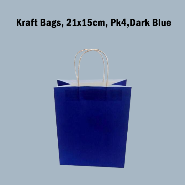 Kraft Bags 21x15x8cm PK4 Dark Blue image 0
