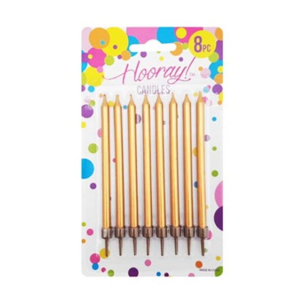 Candle Gold 10cm x 8pc image 0