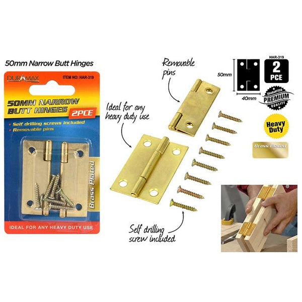 2pce Brass Hinge 50mm image 0