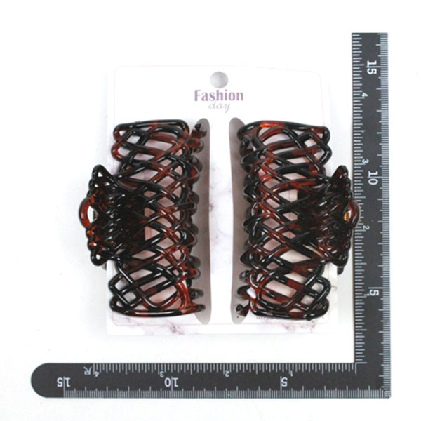 Hair Clip Large 2PC - Type C Brown image 0